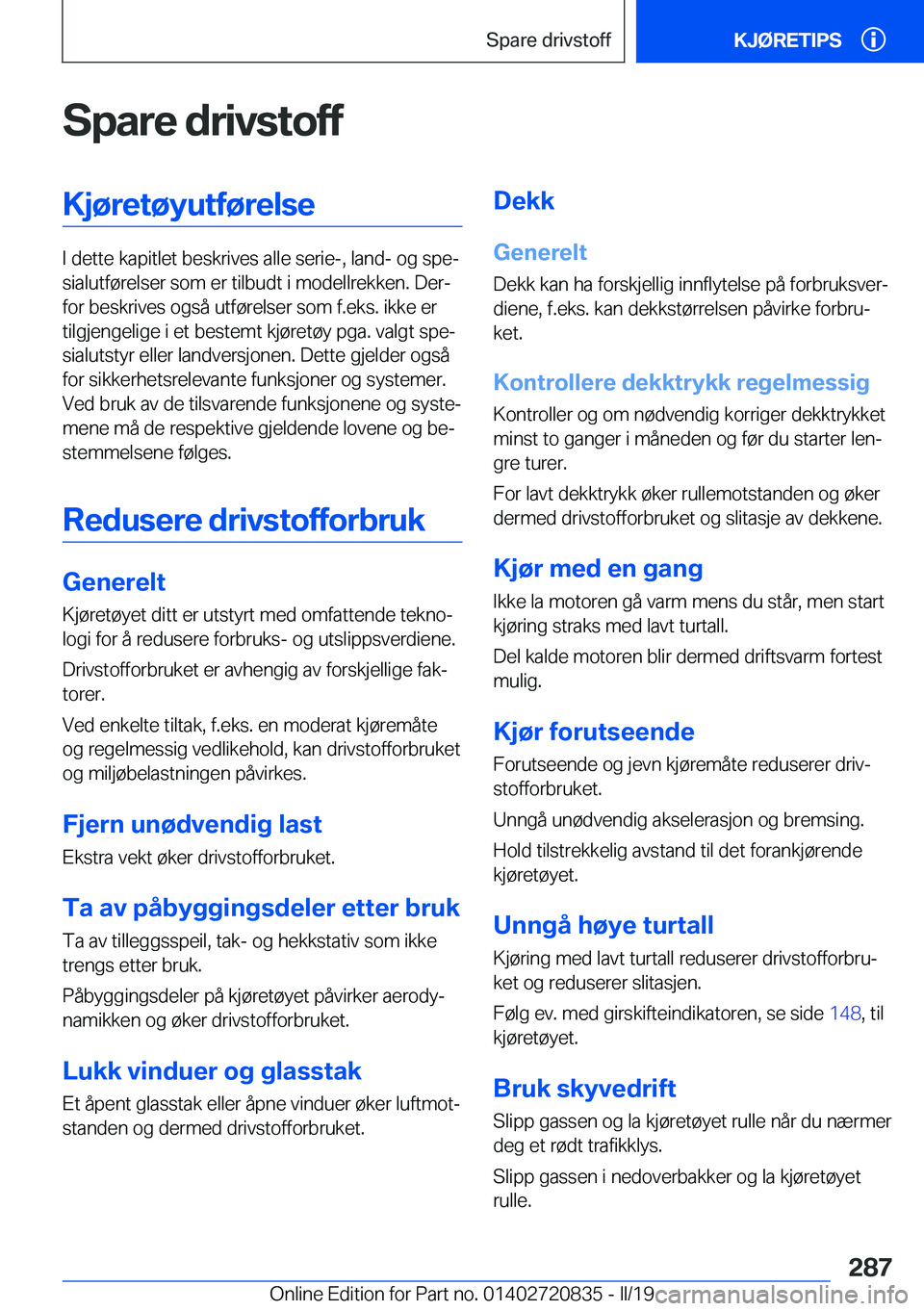 BMW X4 2019  InstruksjonsbØker (in Norwegian) �S�p�a�r�e��d�r�i�v�s�t�o�f�f�K�j�