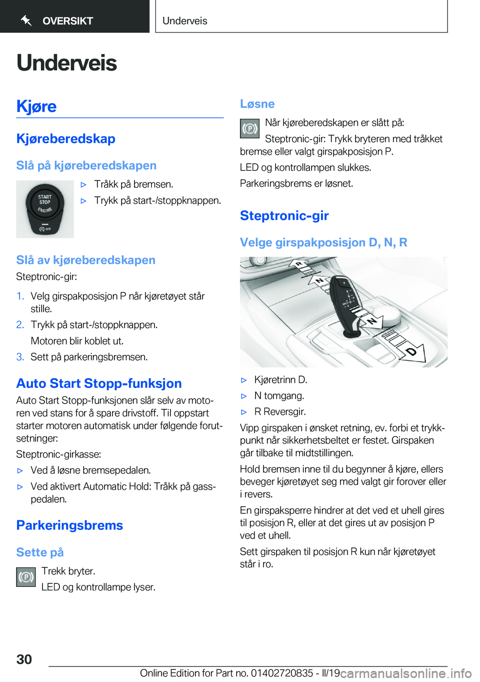 BMW X4 2019  InstruksjonsbØker (in Norwegian) �U�n�d�e�r�v�e�i�s�K�j�