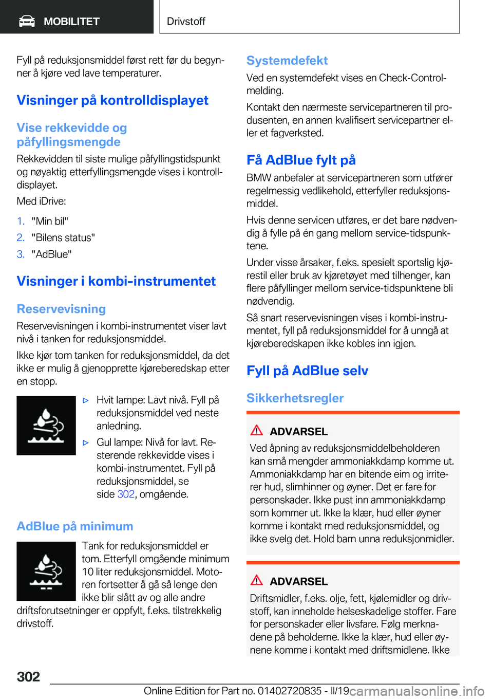 BMW X4 2019  InstruksjonsbØker (in Norwegian) �F�y�l�l��p�å��r�e�d�u�k�s�j�o�n�s�m�i�d�d�e�l��f�