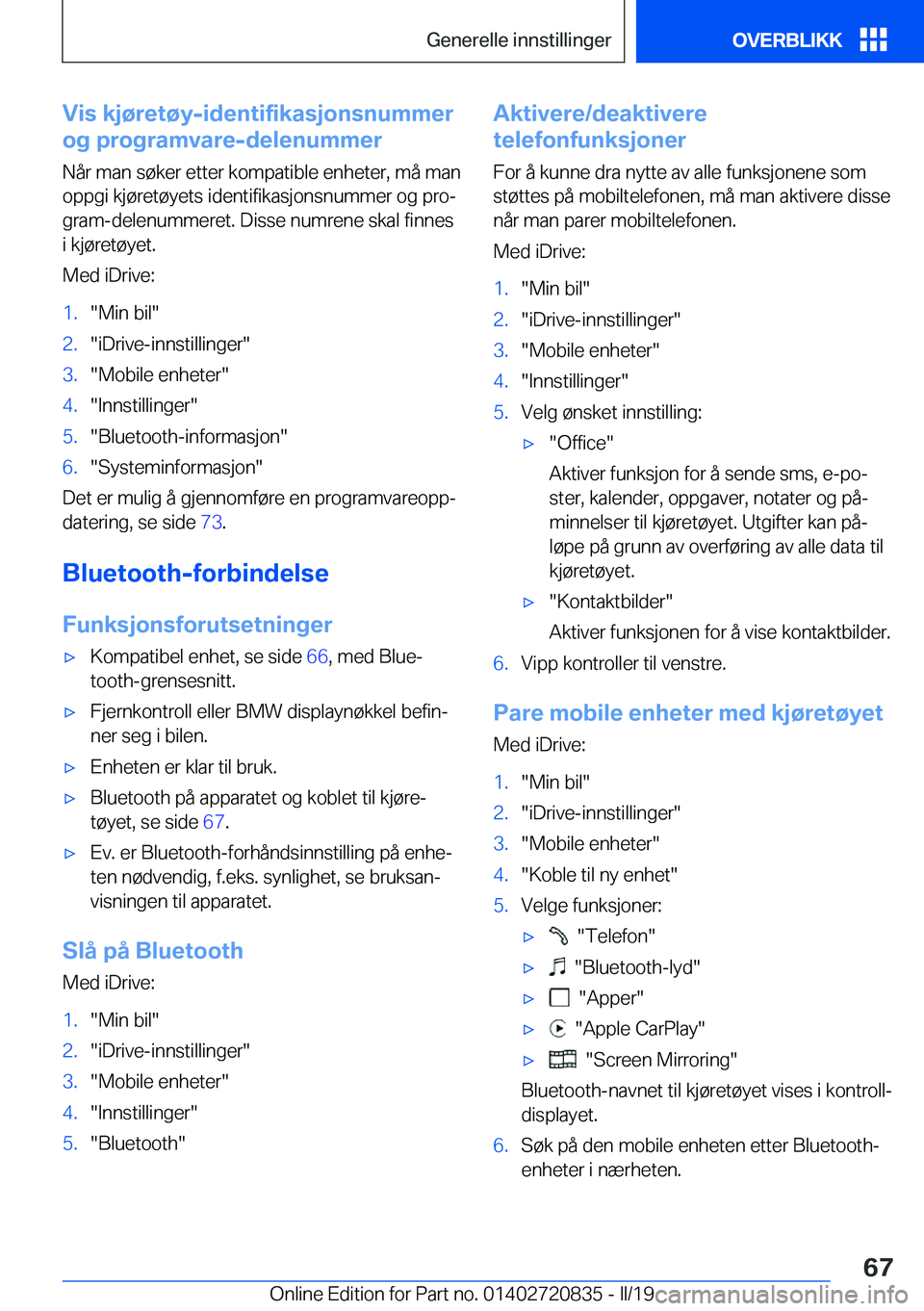BMW X4 2019  InstruksjonsbØker (in Norwegian) �V�i�s��k�j�