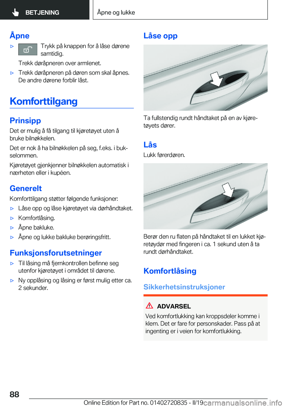BMW X4 2019  InstruksjonsbØker (in Norwegian) �