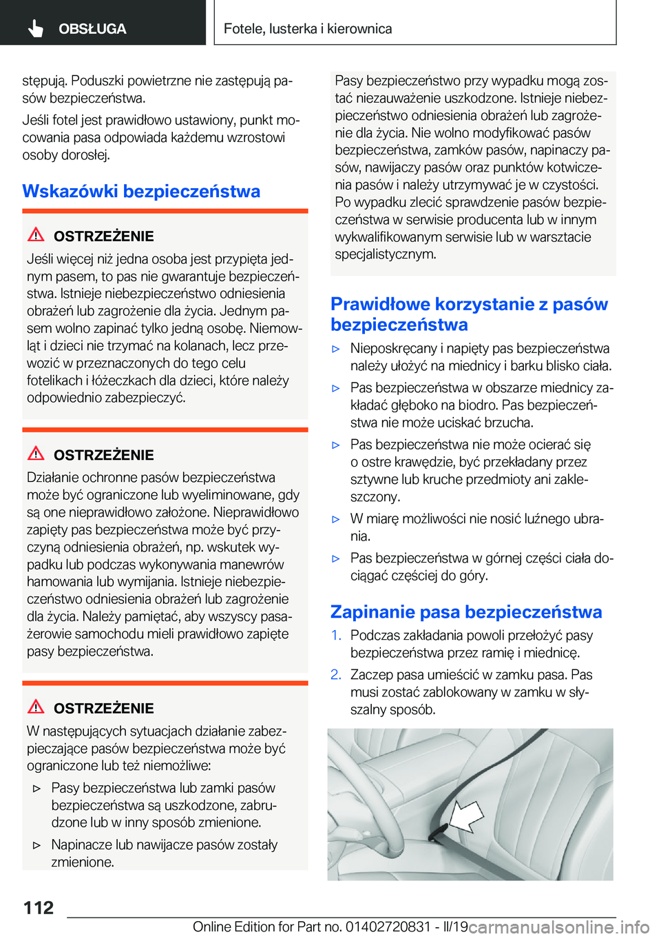 BMW X4 2019  Instrukcja obsługi (in Polish) �s�t�