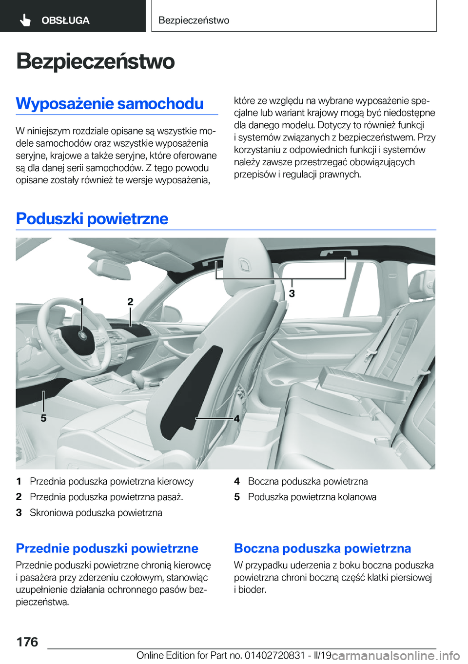 BMW X4 2019  Instrukcja obsługi (in Polish) �B�e�z�p�i�e�c�z�e�