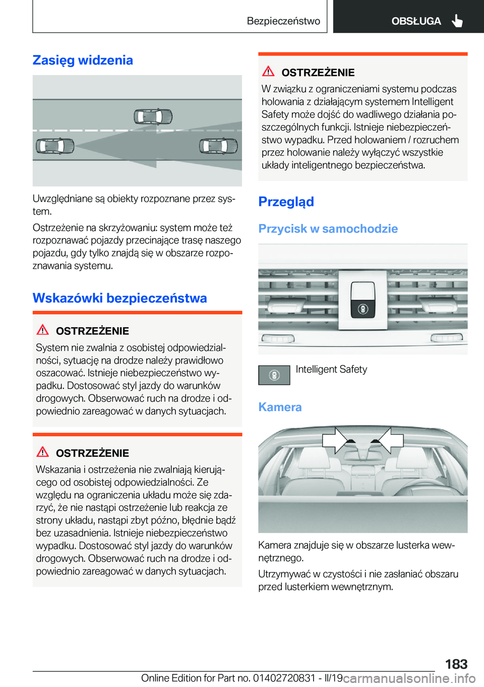 BMW X4 2019  Instrukcja obsługi (in Polish) �Z�a�s�i�