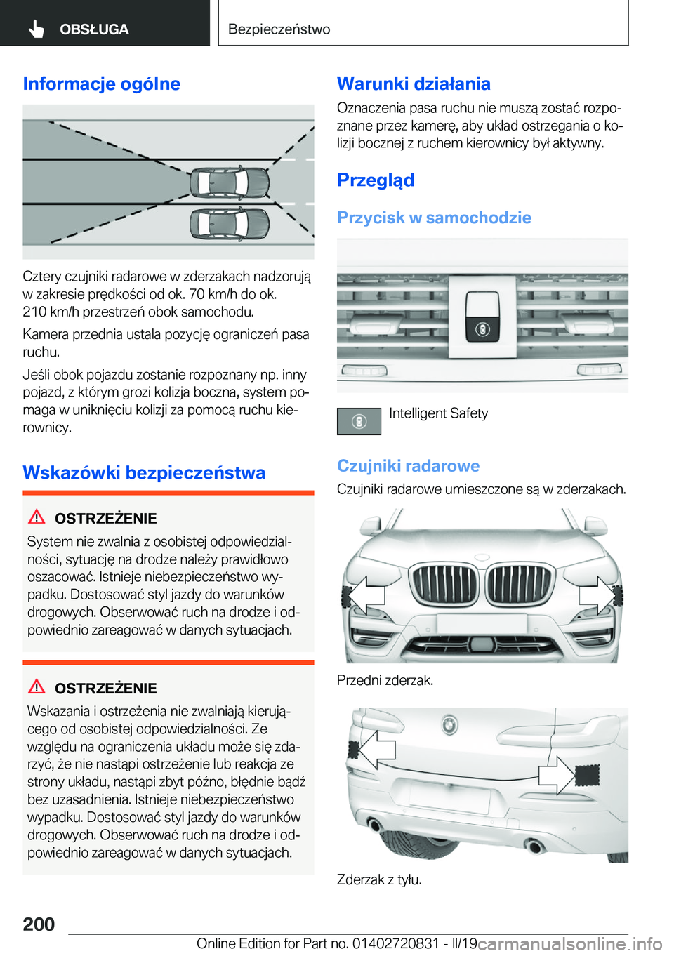 BMW X4 2019  Instrukcja obsługi (in Polish) �I�n�f�o�r�m�a�c�j�e��o�g�