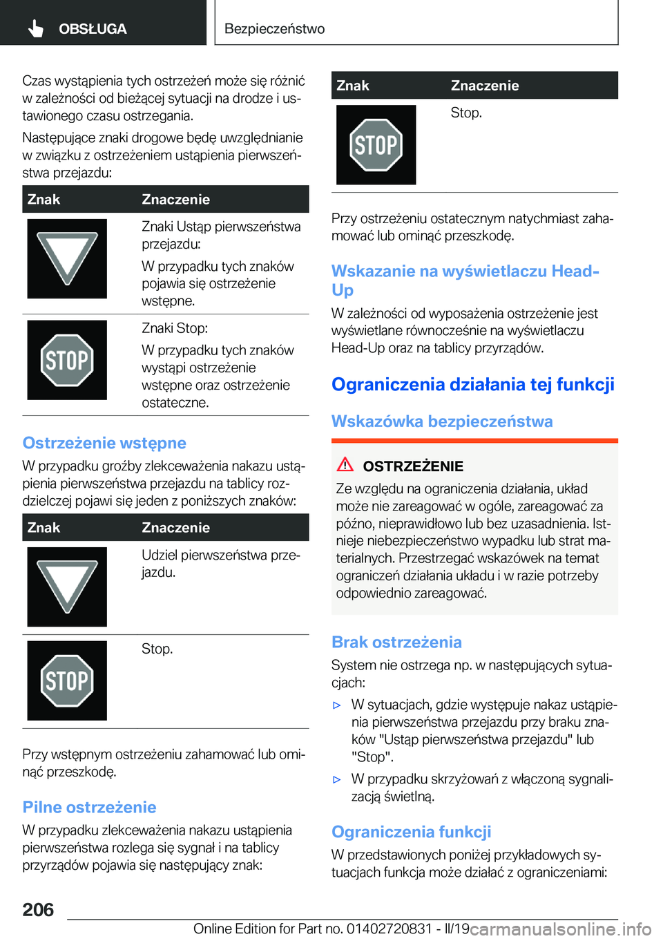BMW X4 2019  Instrukcja obsługi (in Polish) �C�z�a�s��w�y�s�t�