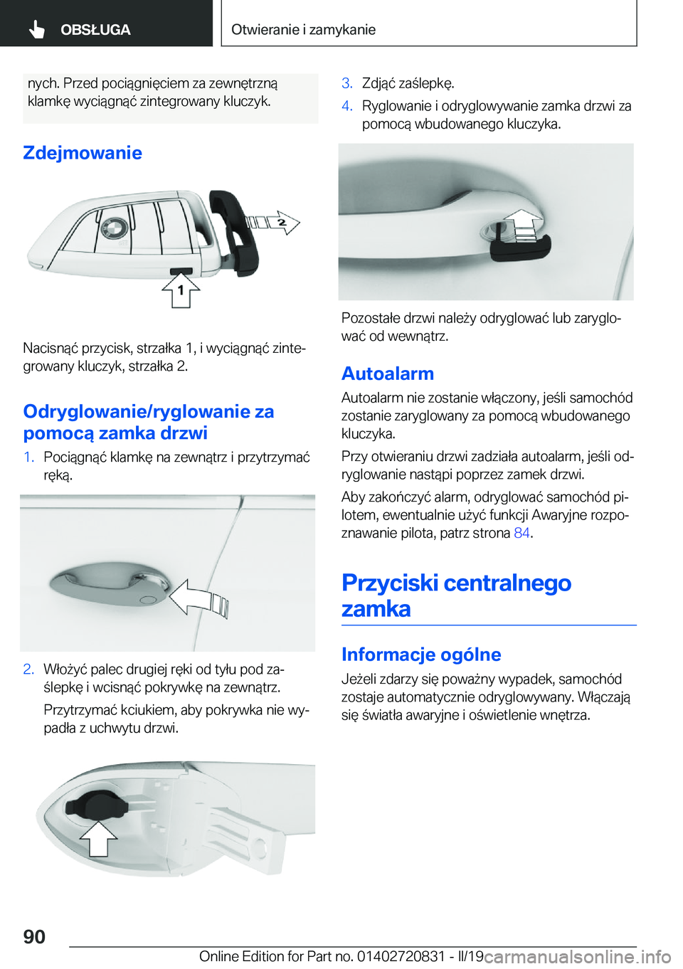 BMW X4 2019  Instrukcja obsługi (in Polish) �n�y�c�h�.��P�r�z�e�d��p�o�c�i�