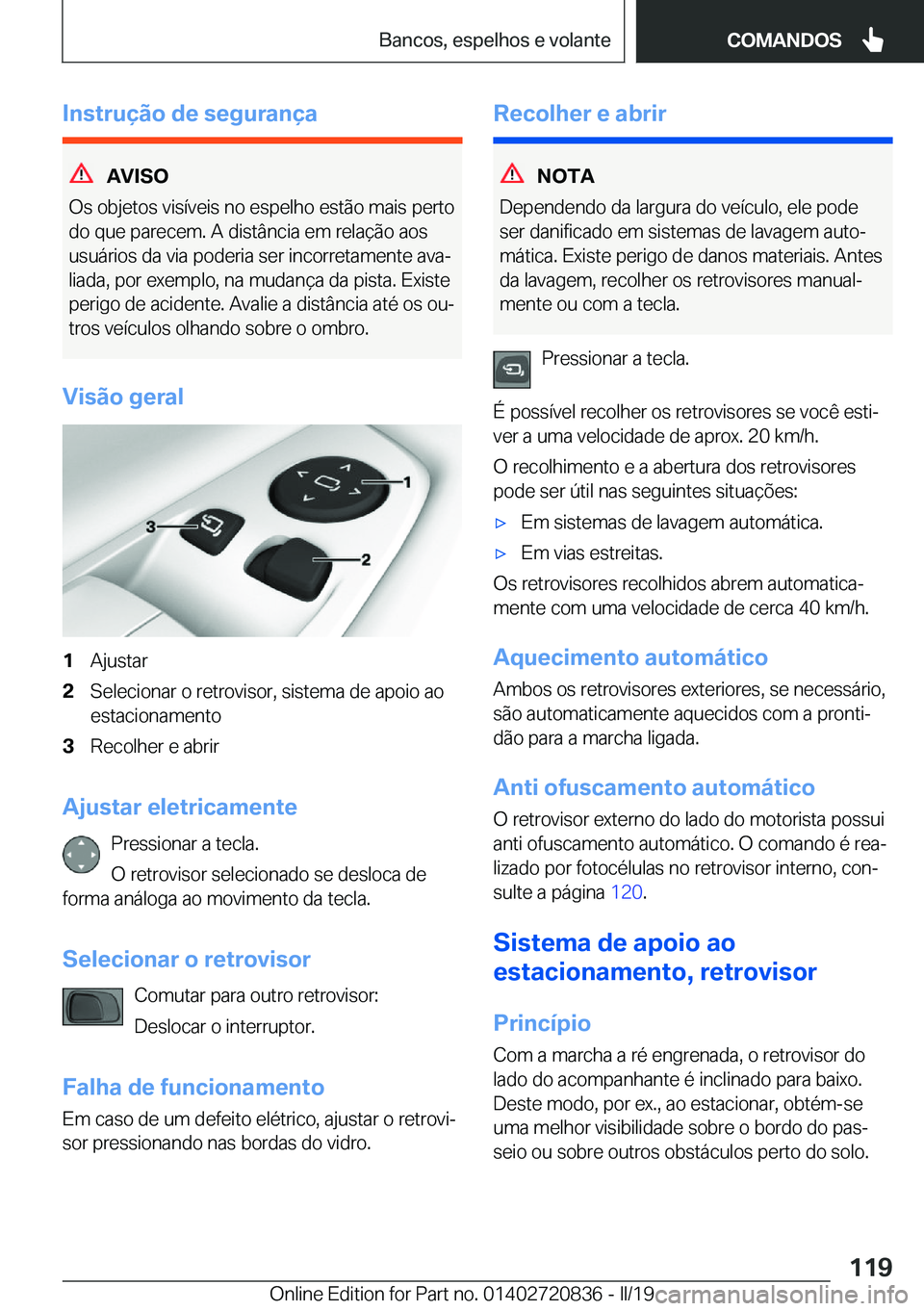 BMW X4 2019  Manual do condutor (in Portuguese) �I�n�s�t�r�u�