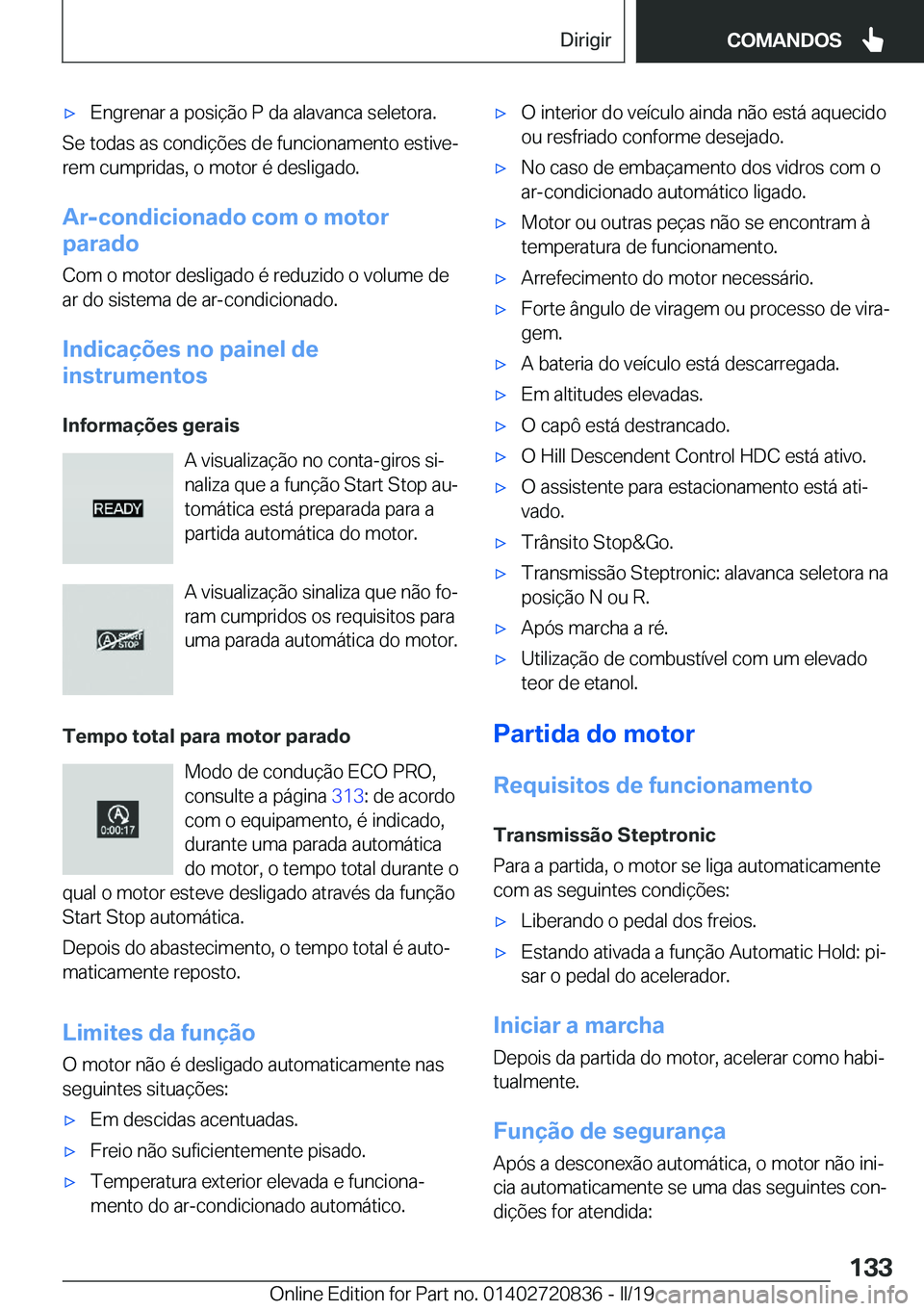 BMW X4 2019  Manual do condutor (in Portuguese) x�E�n�g�r�e�n�a�r��a��p�o�s�i�