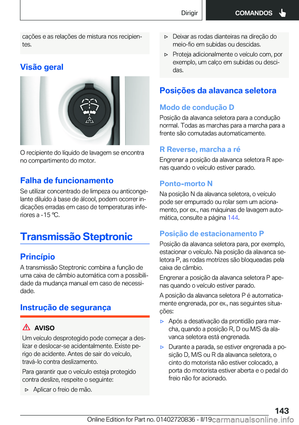 BMW X4 2019  Manual do condutor (in Portuguese) �c�a�