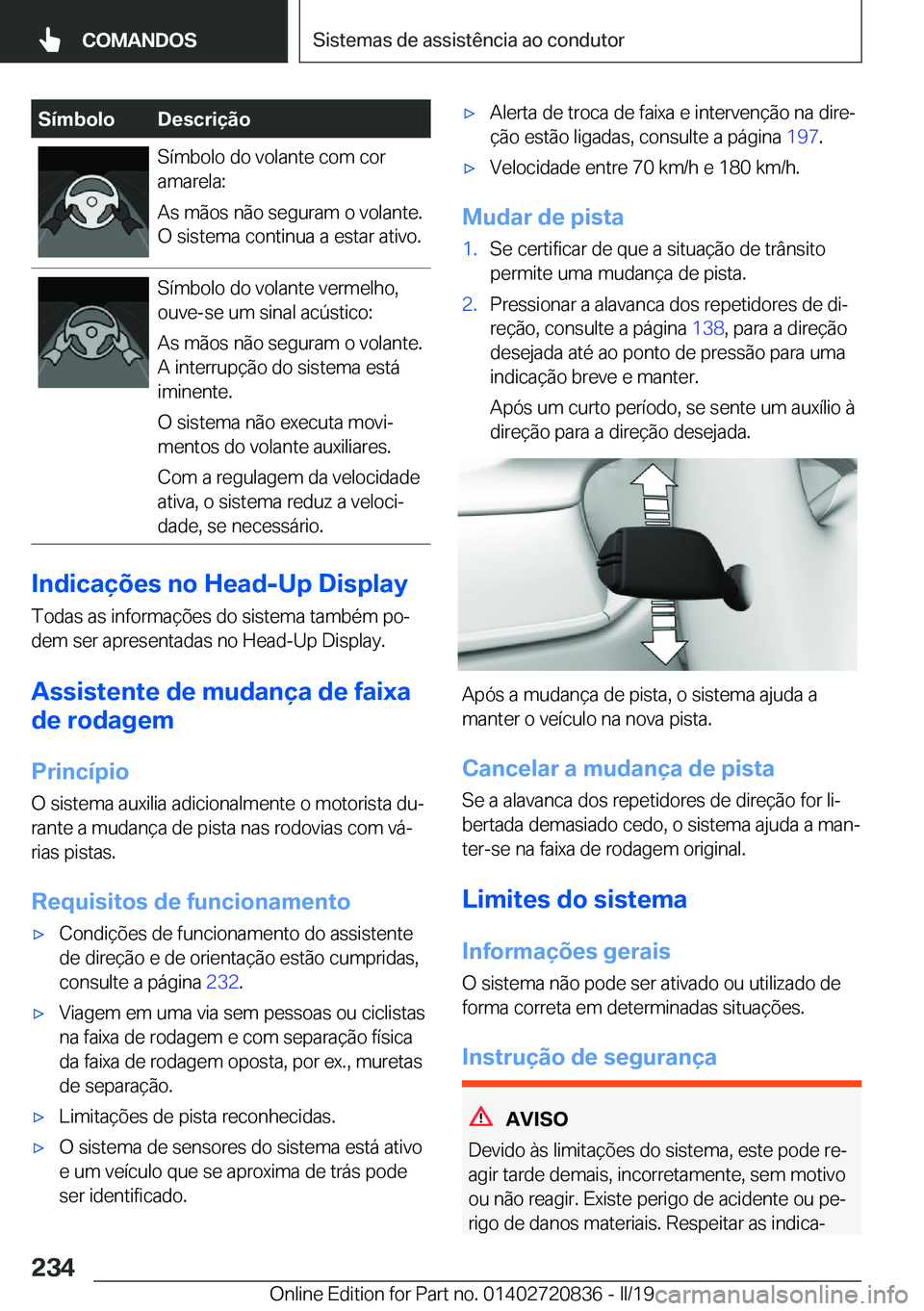 BMW X4 2019  Manual do condutor (in Portuguese) �S�