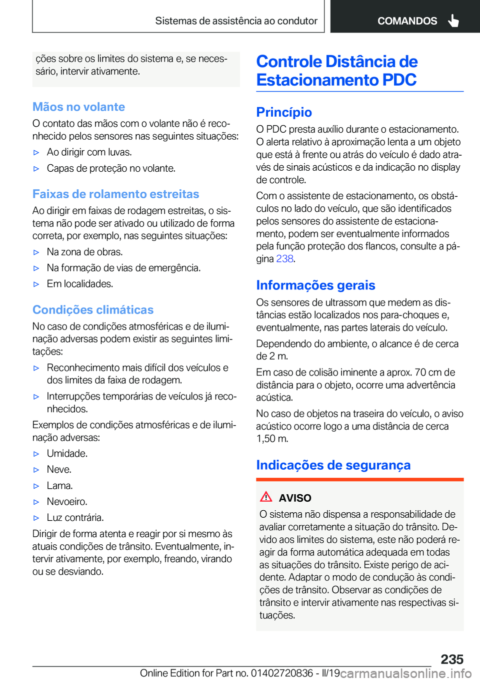 BMW X4 2019  Manual do condutor (in Portuguese) �