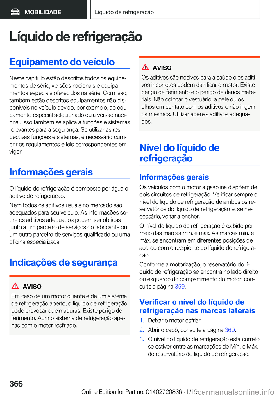 BMW X4 2019  Manual do condutor (in Portuguese) �L�