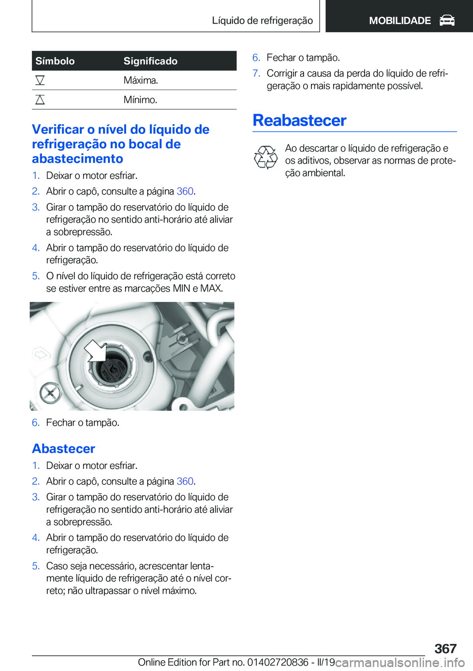 BMW X4 2019  Manual do condutor (in Portuguese) �S�