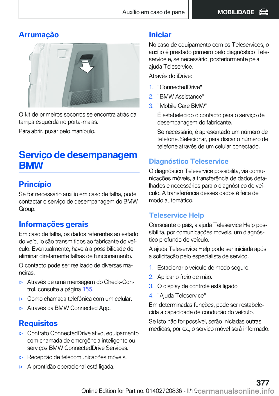BMW X4 2019  Manual do condutor (in Portuguese) �A�r�r�u�m�a�