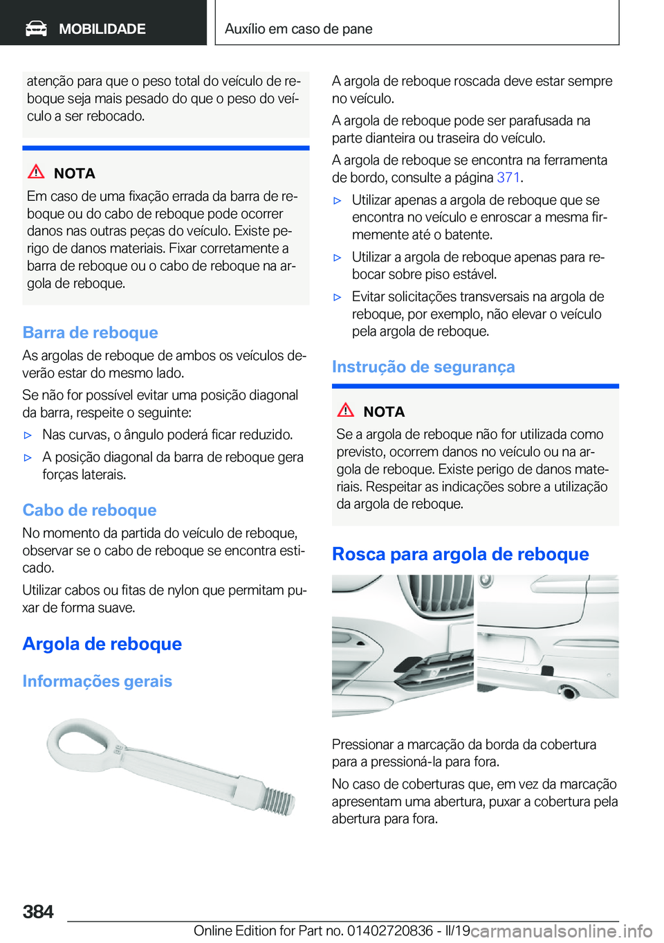 BMW X4 2019  Manual do condutor (in Portuguese) �a�t�e�n�