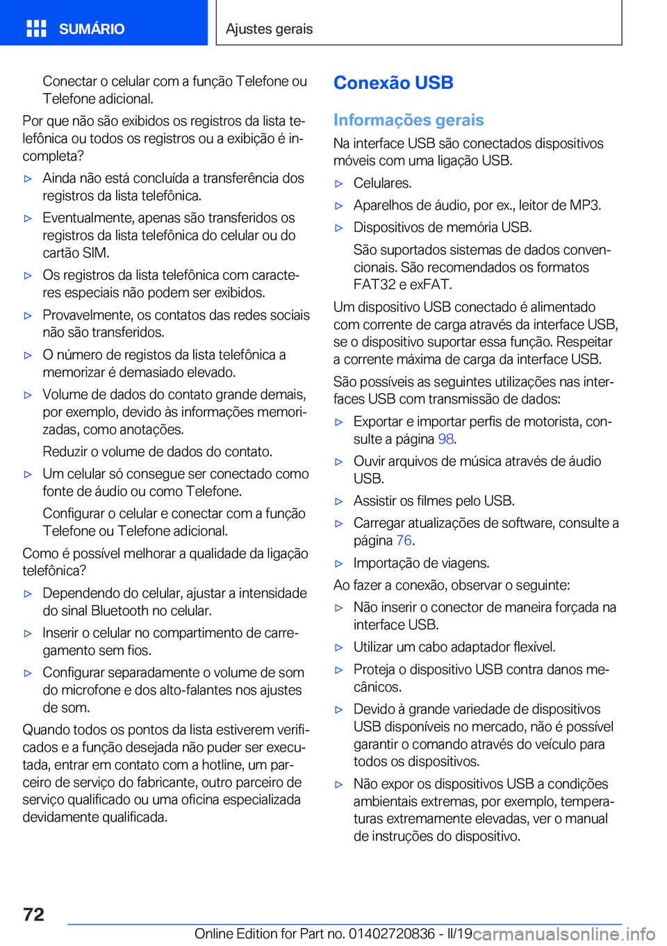 BMW X4 2019  Manual do condutor (in Portuguese) �C�o�n�e�c�t�a�r��o��c�e�l�u�l�a�r��c�o�m��a��f�u�n�