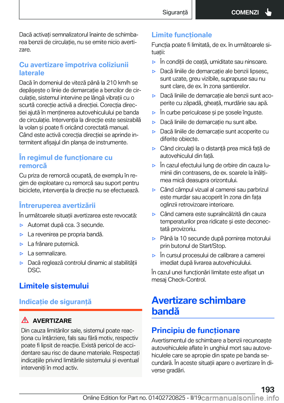 BMW X4 2019  Ghiduri De Utilizare (in Romanian) �D�a�c�