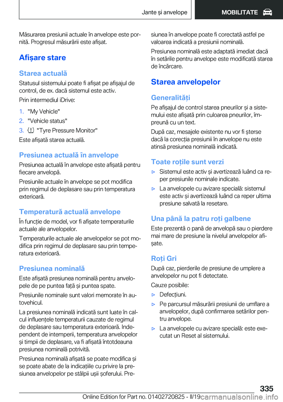 BMW X4 2019  Ghiduri De Utilizare (in Romanian) �M�