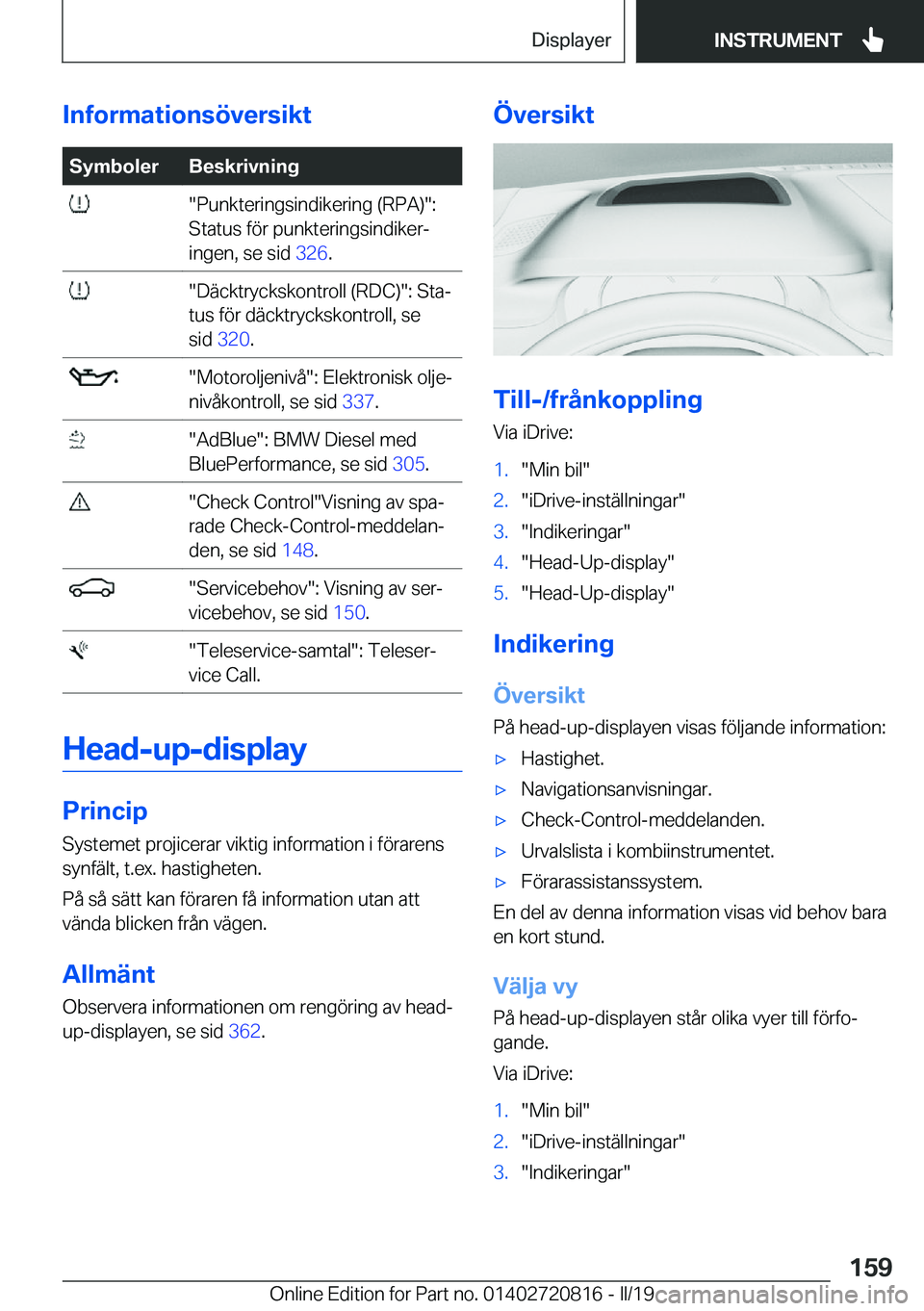 BMW X4 2019  InstruktionsbÖcker (in Swedish) �I�n�f�o�r�m�a�t�i�o�n�s�