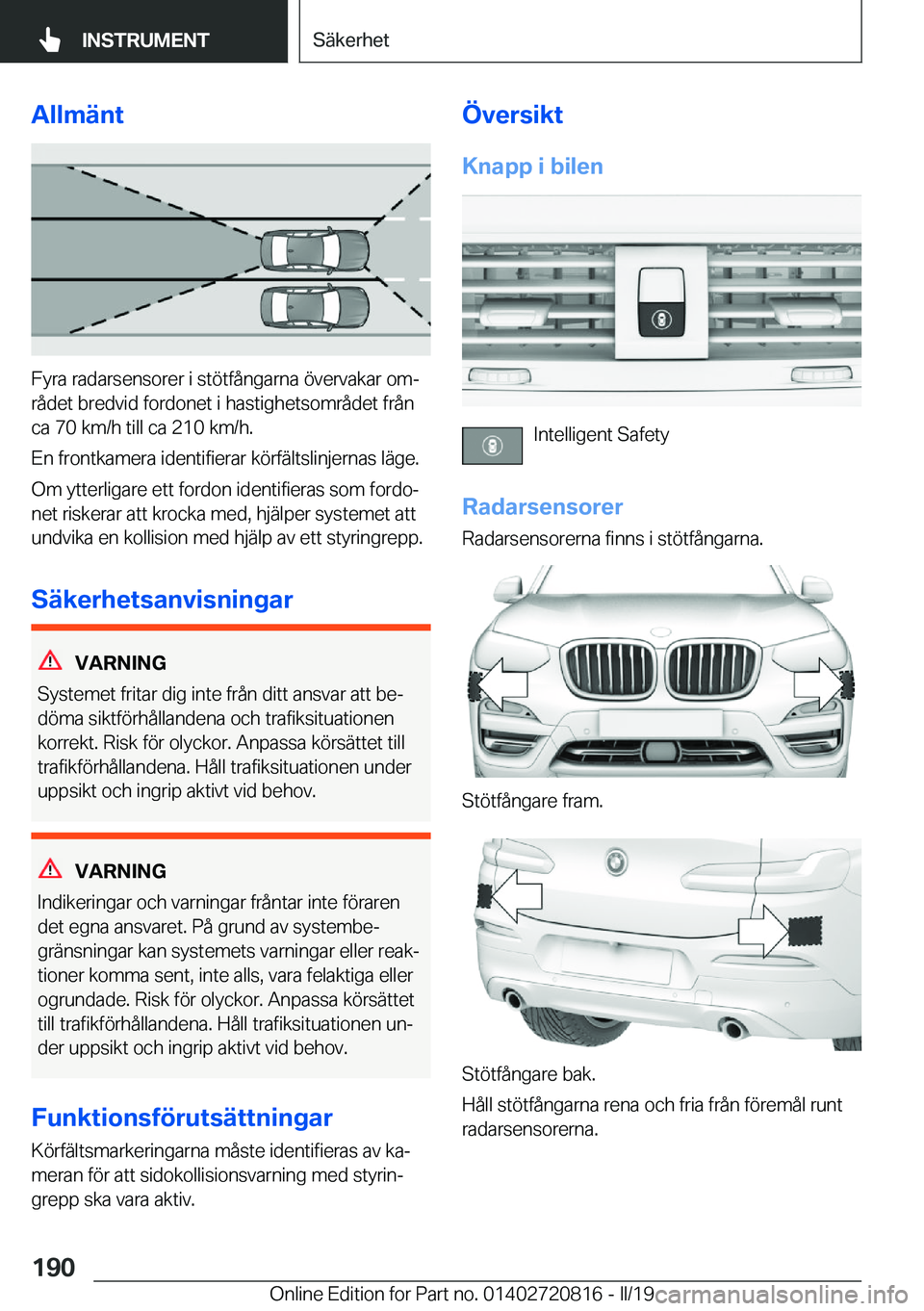 BMW X4 2019  InstruktionsbÖcker (in Swedish) �A�l�l�m�ä�n�t
�F�y�r�a��r�a�d�a�r�s�e�n�s�o�r�e�r��i��s�t�