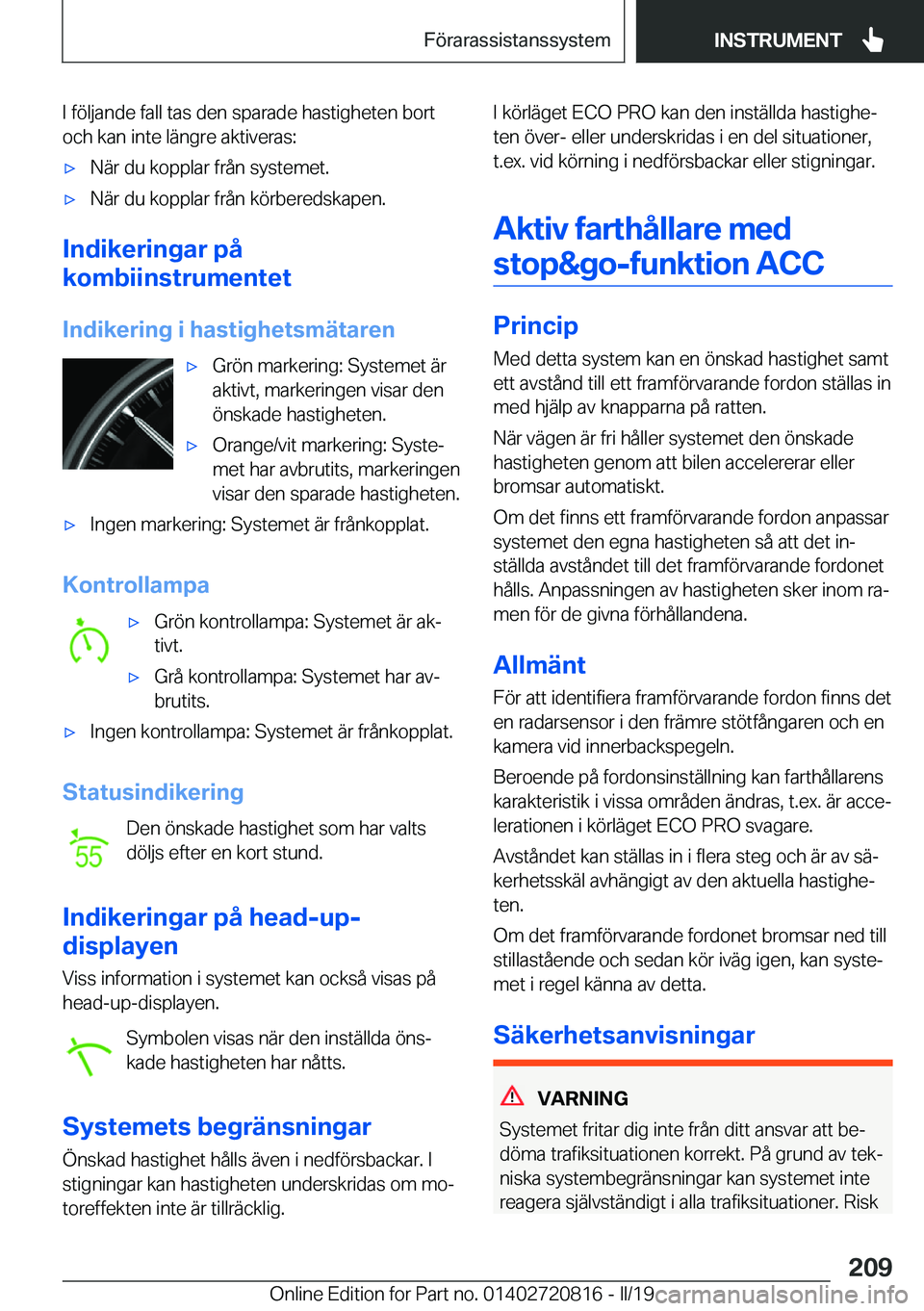 BMW X4 2019  InstruktionsbÖcker (in Swedish) �I��f�