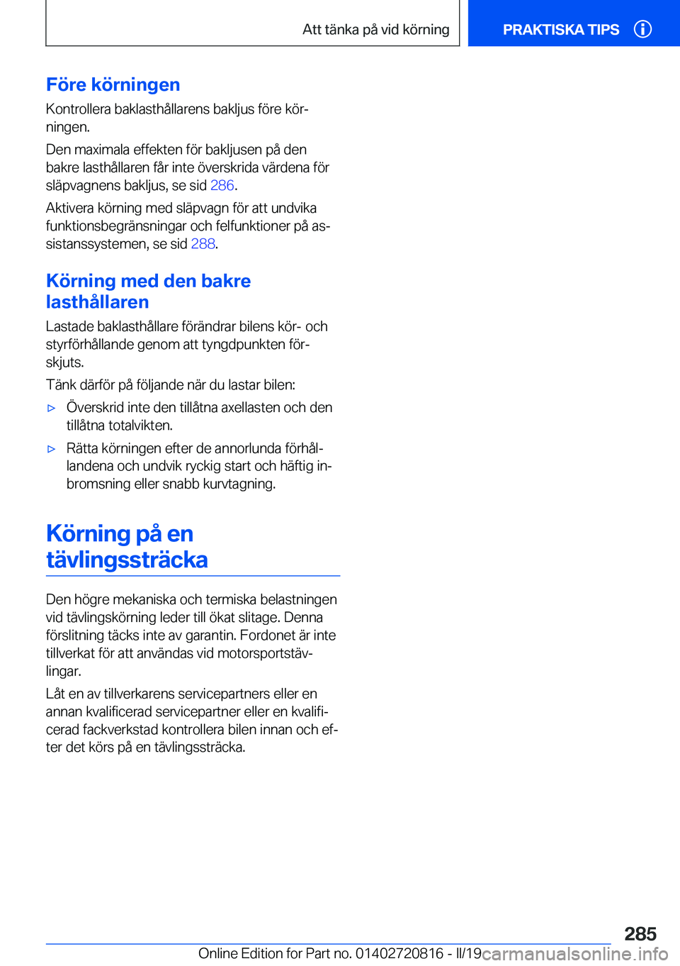 BMW X4 2019  InstruktionsbÖcker (in Swedish) �F�