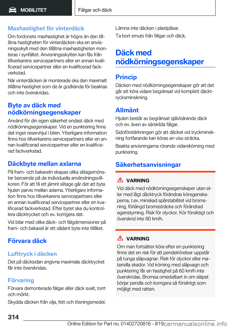 BMW X4 2019  InstruktionsbÖcker (in Swedish) �M�a�x�h�a�s�t�i�g�h�e�t��f�