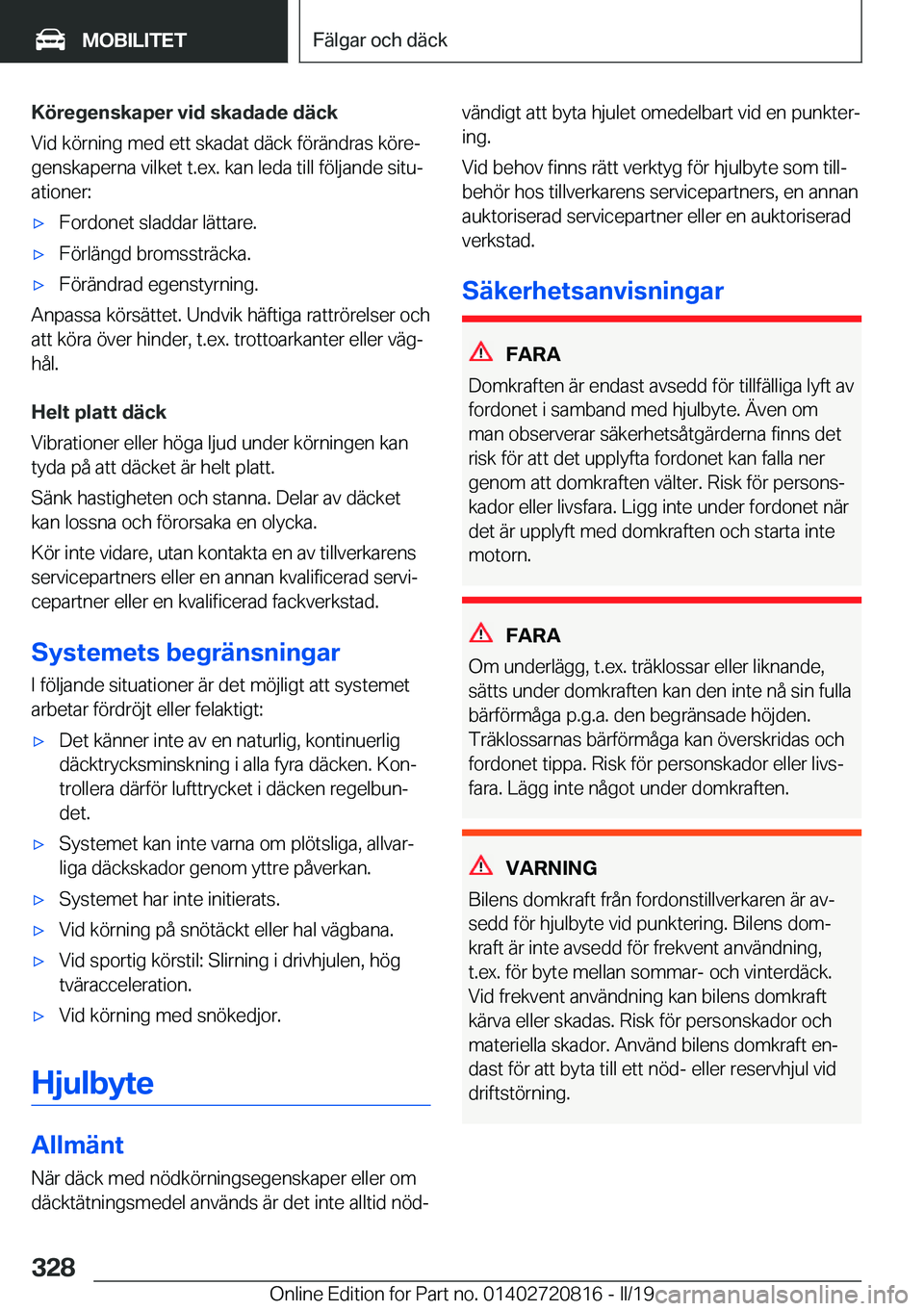 BMW X4 2019  InstruktionsbÖcker (in Swedish) �K�