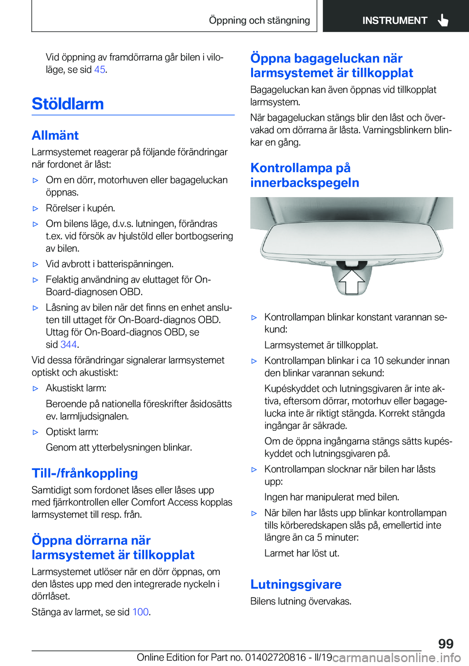 BMW X4 2019  InstruktionsbÖcker (in Swedish) �V�i�d��