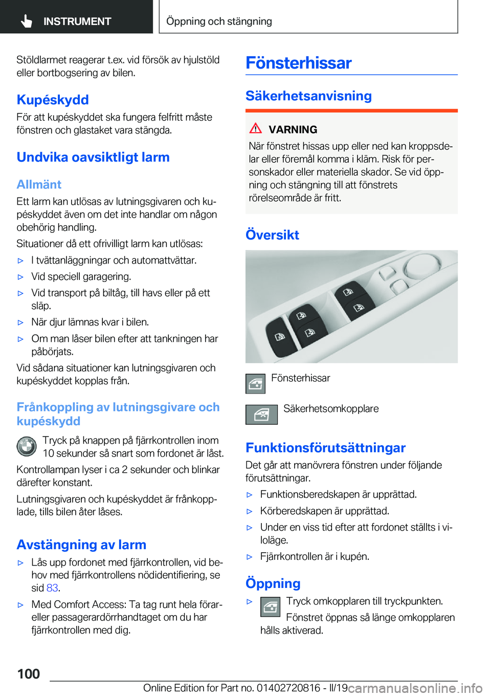 BMW X4 2019  InstruktionsbÖcker (in Swedish) �S�t�