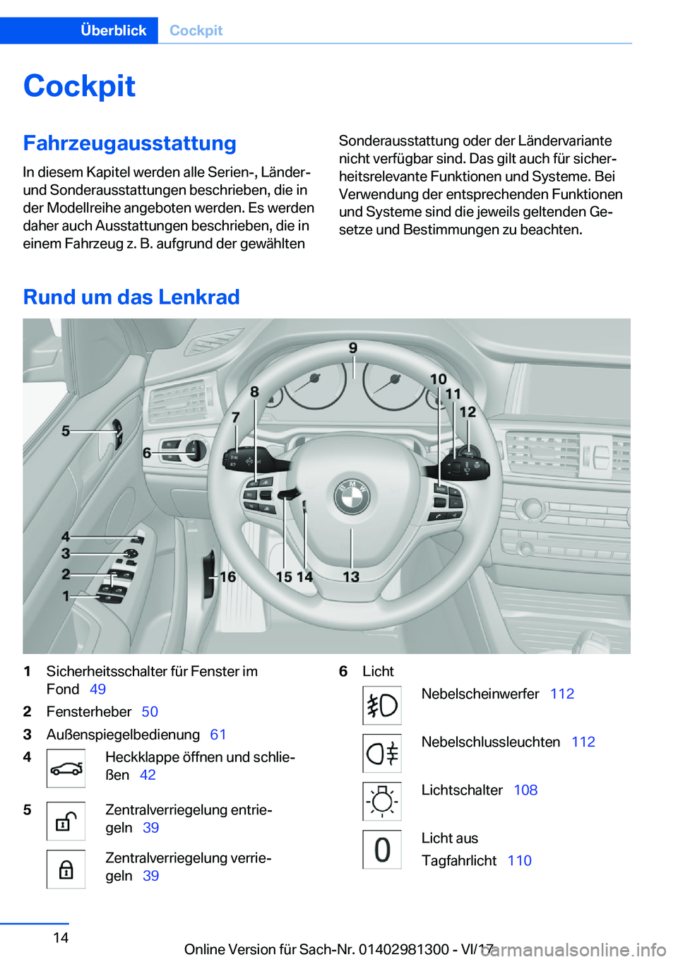 BMW X4 2018  Betriebsanleitungen (in German) �C�o�c�k�p�i�t�F�a�h�r�z�e�u�g�a�u�s�s�t�a�t�t�u�n�g
�I�n� �d�i�e�s�e�m� �K�a�p�i�t�e�l� �w�e�r�d�e�n� �a�l�l�e� �S�e�r�i�e�n�-�,� �L�