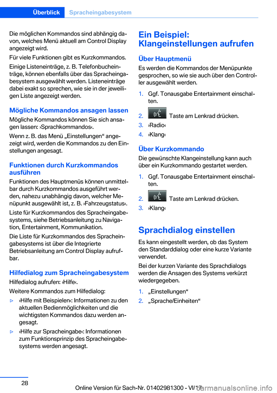BMW X4 2018  Betriebsanleitungen (in German) �D�i�e� �m�