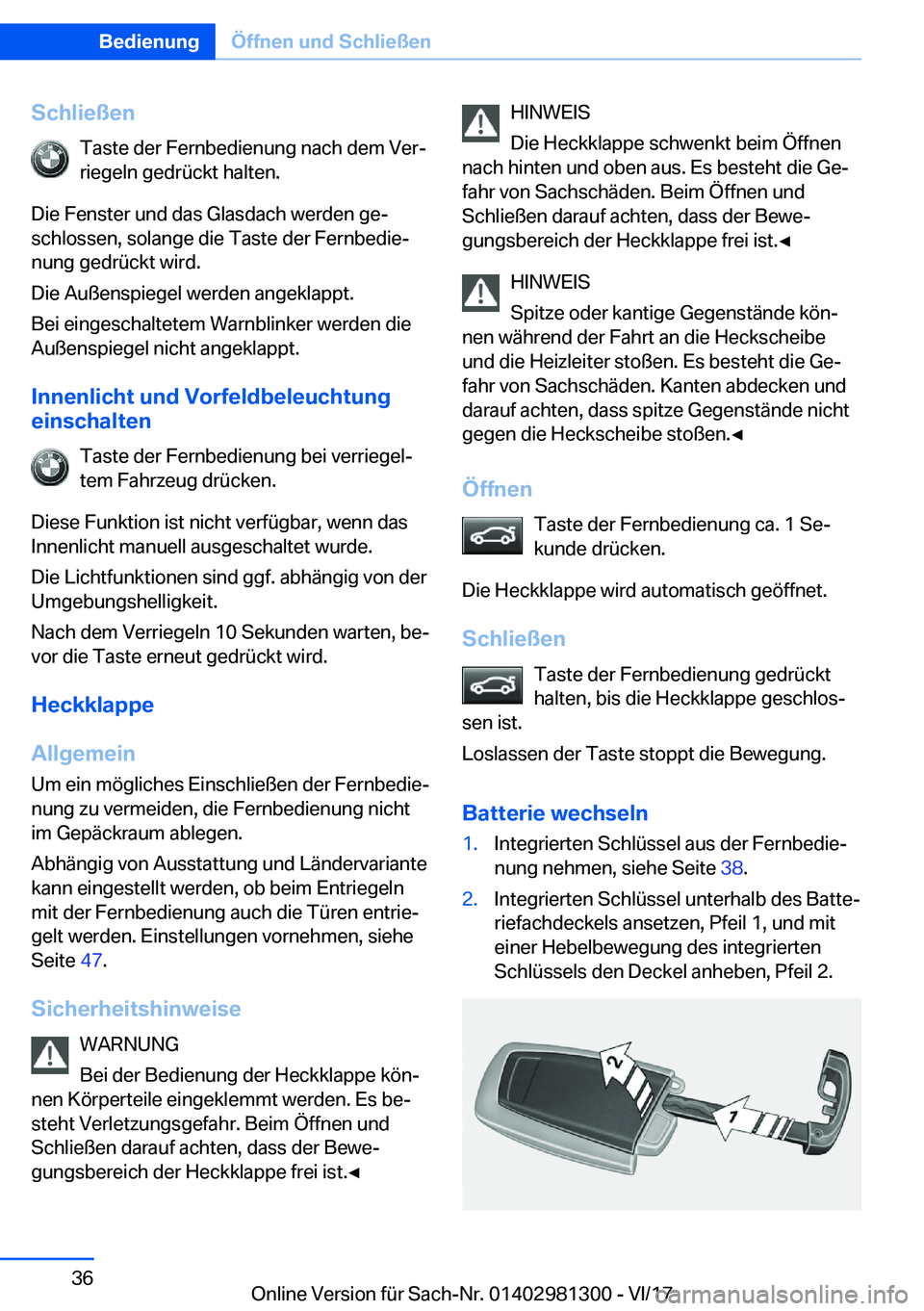 BMW X4 2018  Betriebsanleitungen (in German) �S�c�h�l�i�e�