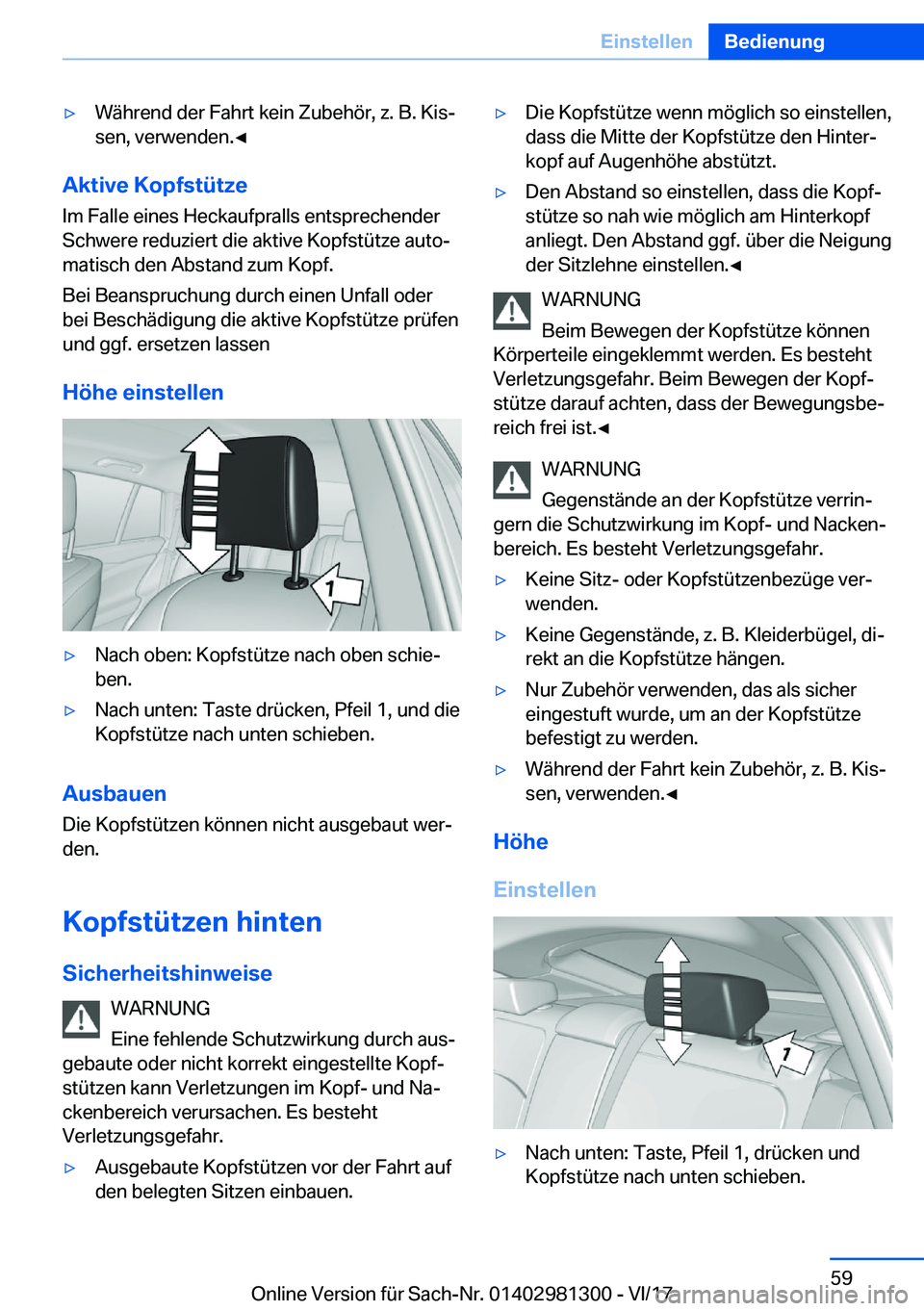 BMW X4 2018  Betriebsanleitungen (in German) y�W�