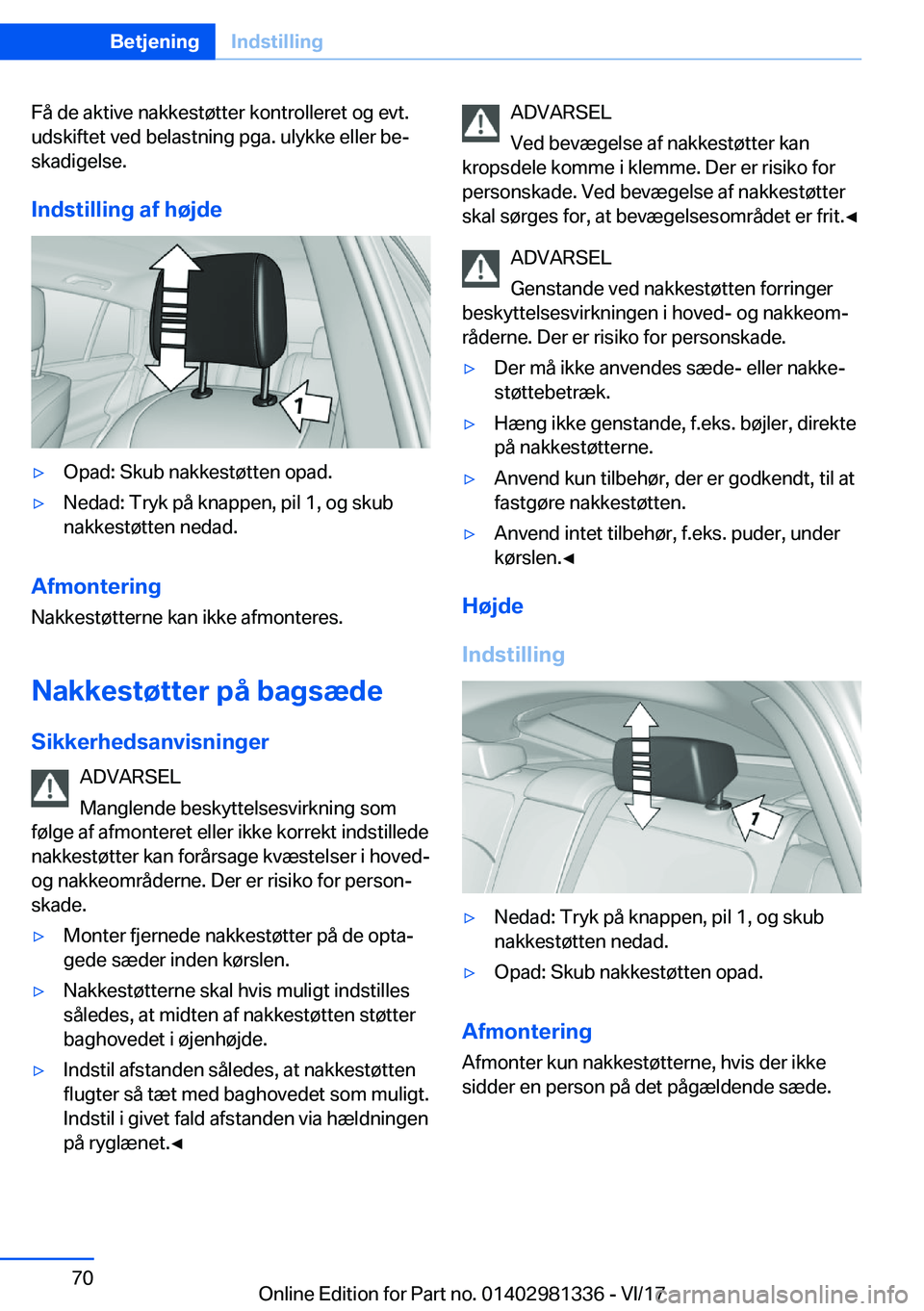BMW X4 2018  InstruktionsbØger (in Danish) �F�å� �d�e� �a�k�t�i�v�e� �n�a�k�k�e�s�t�