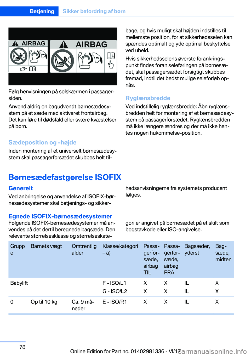 BMW X4 2018  InstruktionsbØger (in Danish) �F�