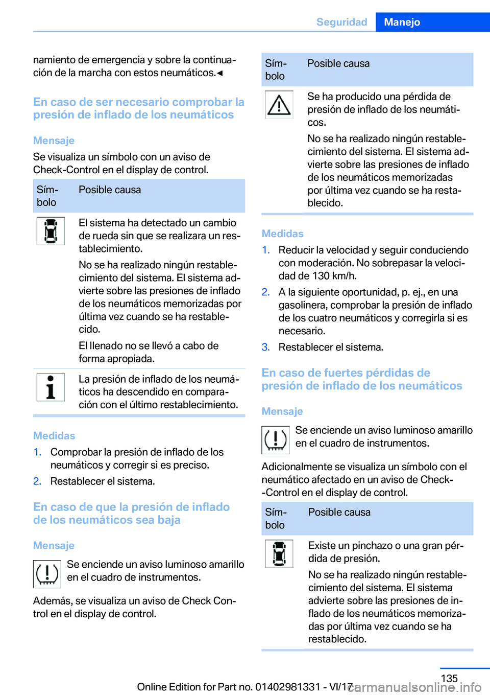 BMW X4 2018  Manuales de Empleo (in Spanish) �n�a�m�i�e�n�t�o� �d�e� �e�m�e�r�g�e�n�c�i�a� �y� �s�o�b�r�e� �l�a� �c�o�n�t�i�n�u�aª�c�i�