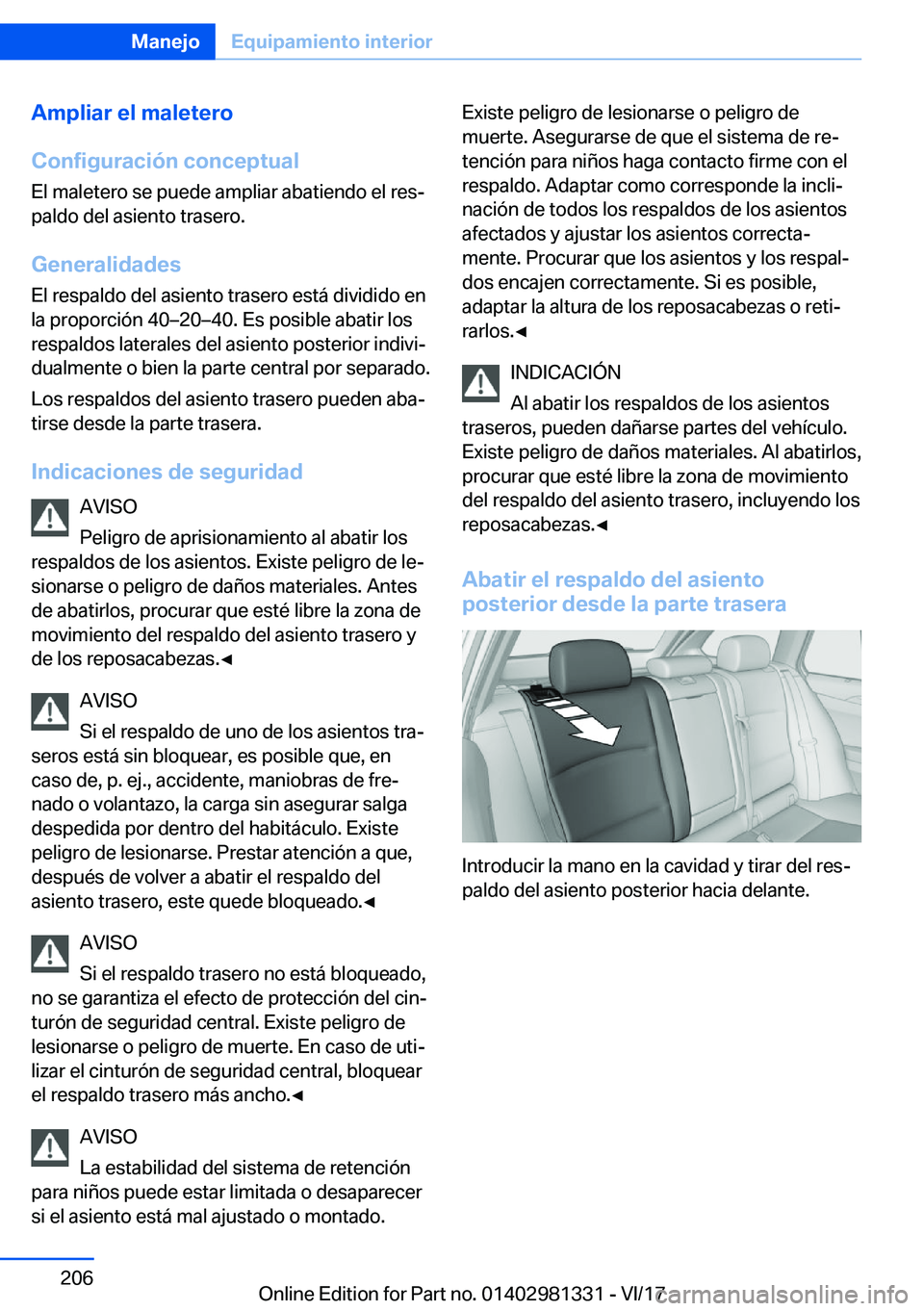 BMW X4 2018  Manuales de Empleo (in Spanish) �A�m�p�l�i�a�r��e�l��m�a�l�e�t�e�r�o
�C�o�n�f�i�g�u�r�a�c�i�