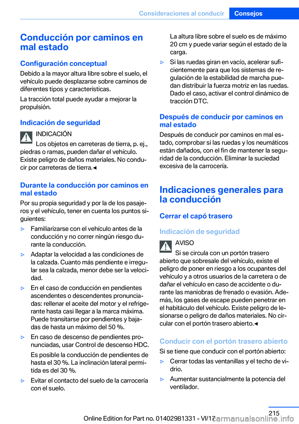 BMW X4 2018  Manuales de Empleo (in Spanish) �C�o�n�d�u�c�c�i�