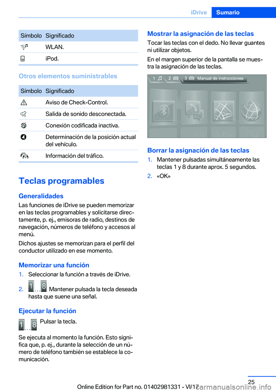 BMW X4 2018  Manuales de Empleo (in Spanish) �S�