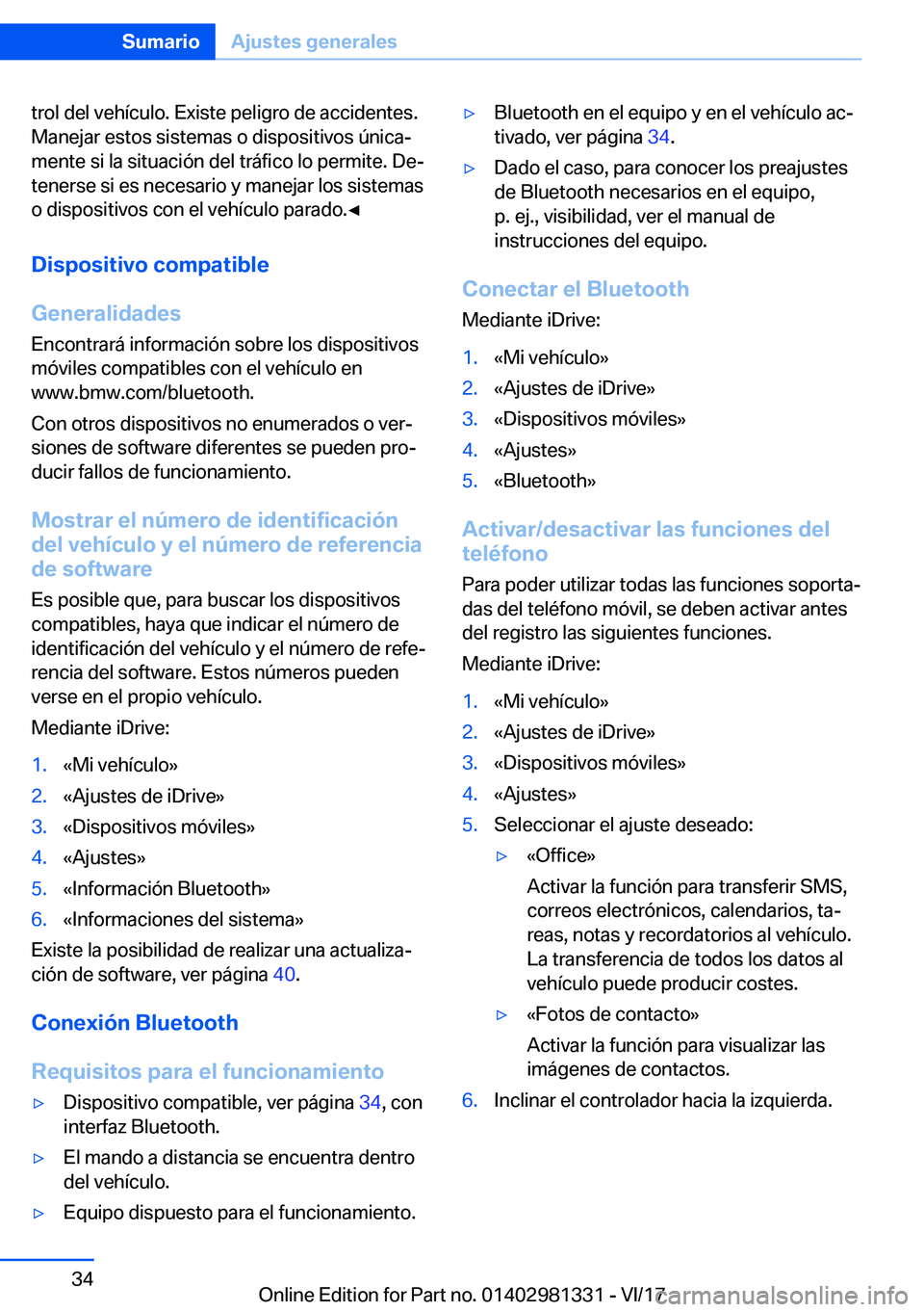 BMW X4 2018  Manuales de Empleo (in Spanish) �t�r�o�l� �d�e�l� �v�e�h�