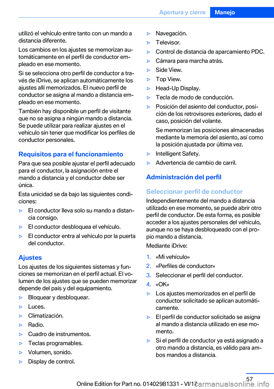BMW X4 2018  Manuales de Empleo (in Spanish) �u�t�i�l�i�z�