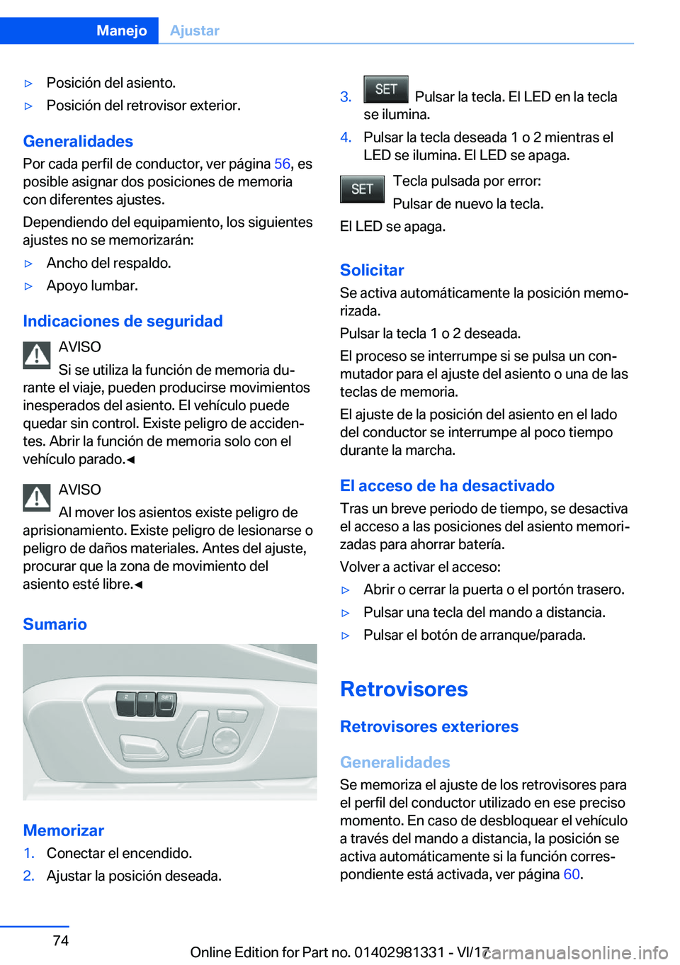 BMW X4 2018  Manuales de Empleo (in Spanish) y�P�o�s�i�c�i�