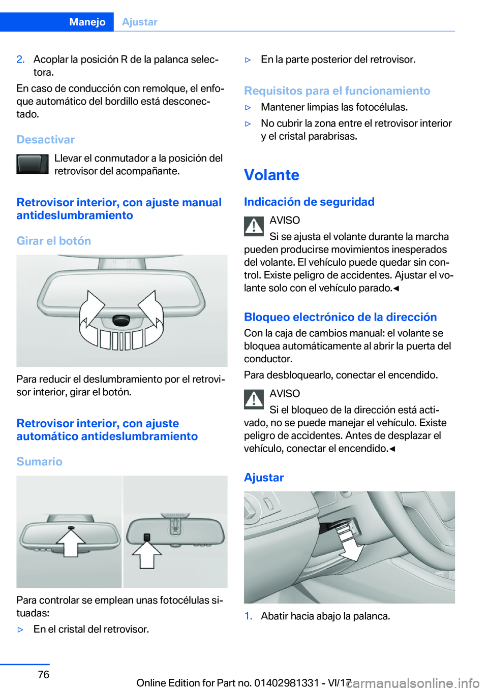 BMW X4 2018  Manuales de Empleo (in Spanish) �2�.�A�c�o�p�l�a�r� �l�a� �p�o�s�i�c�i�