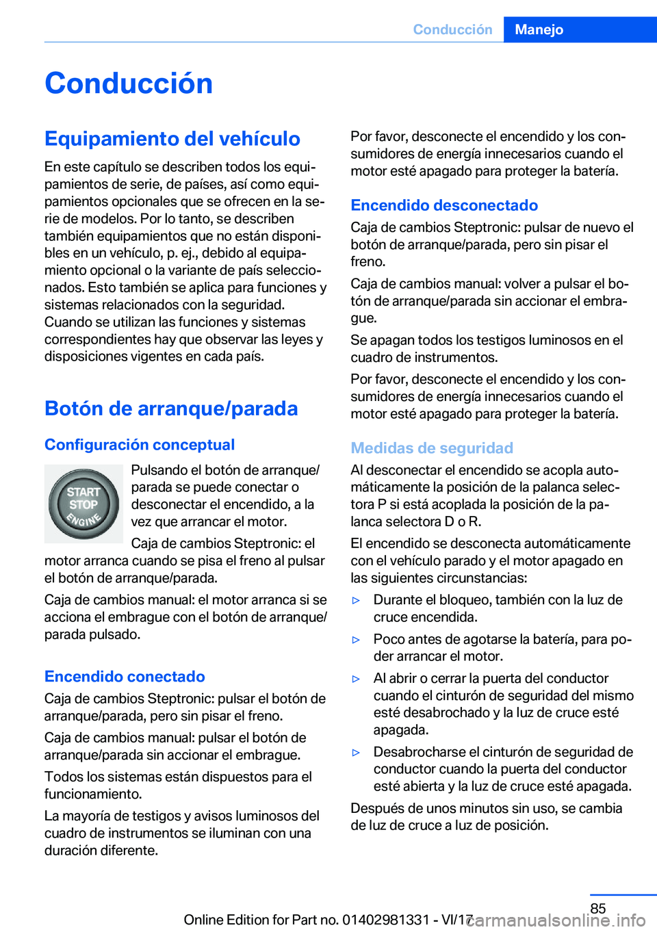 BMW X4 2018  Manuales de Empleo (in Spanish) �C�o�n�d�u�c�c�i�