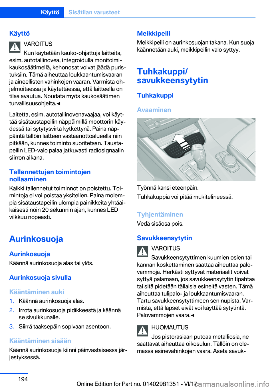 BMW X4 2018  Omistajan Käsikirja (in Finnish) �K�
