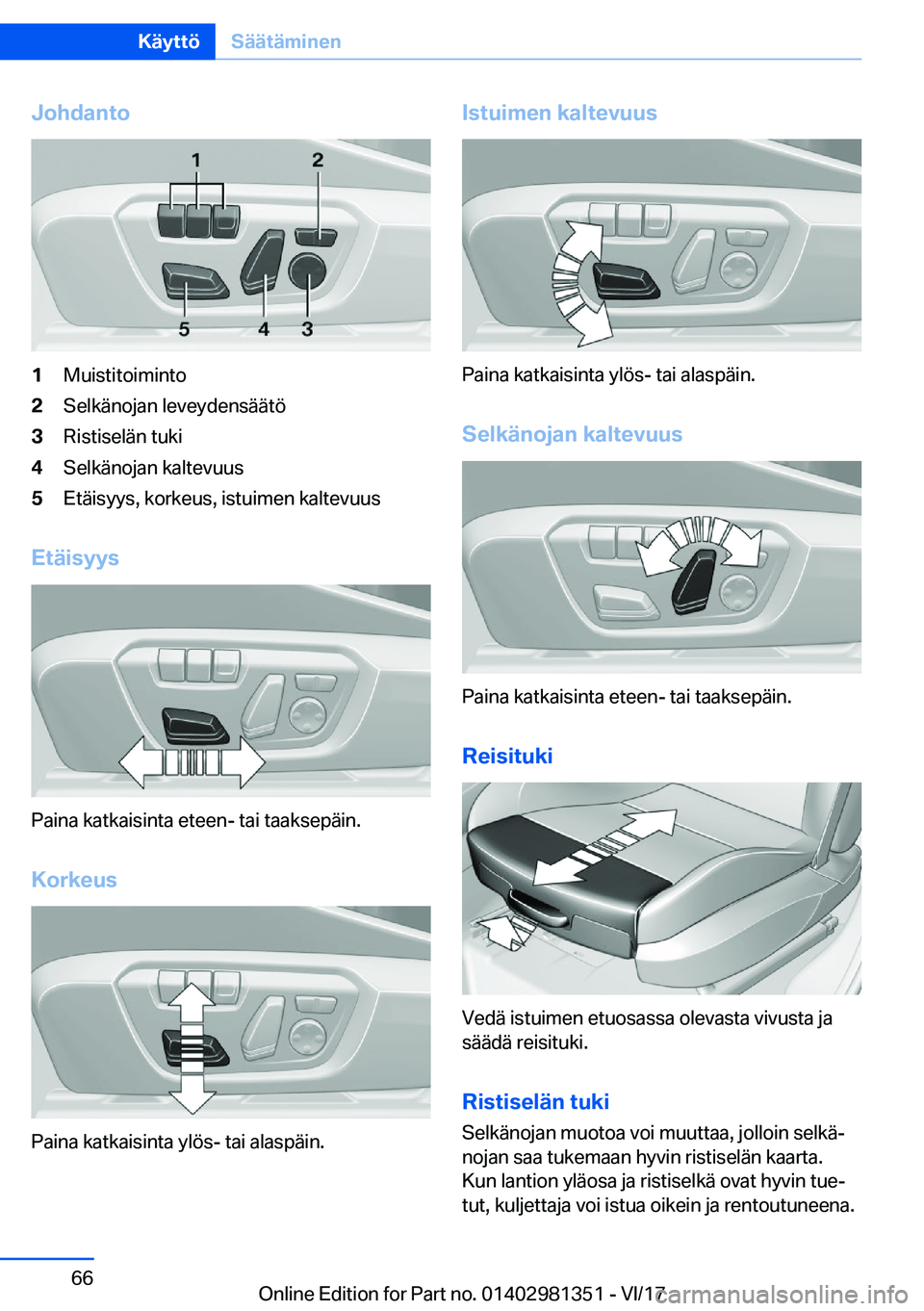 BMW X4 2018  Omistajan Käsikirja (in Finnish) �J�o�h�d�a�n�t�o�1�M�u�i�s�t�i�t�o�i�m�i�n�t�o�2�S�e�l�k�