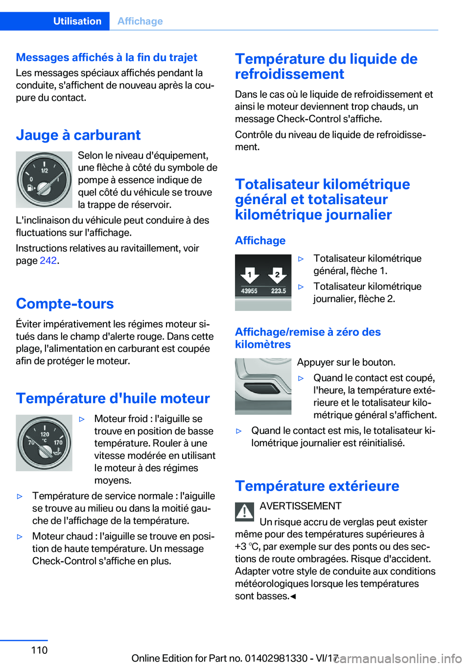 BMW X4 2018  Notices Demploi (in French) �M�e�s�s�a�g�e�s��a�f�f�i�c�h�é�s��