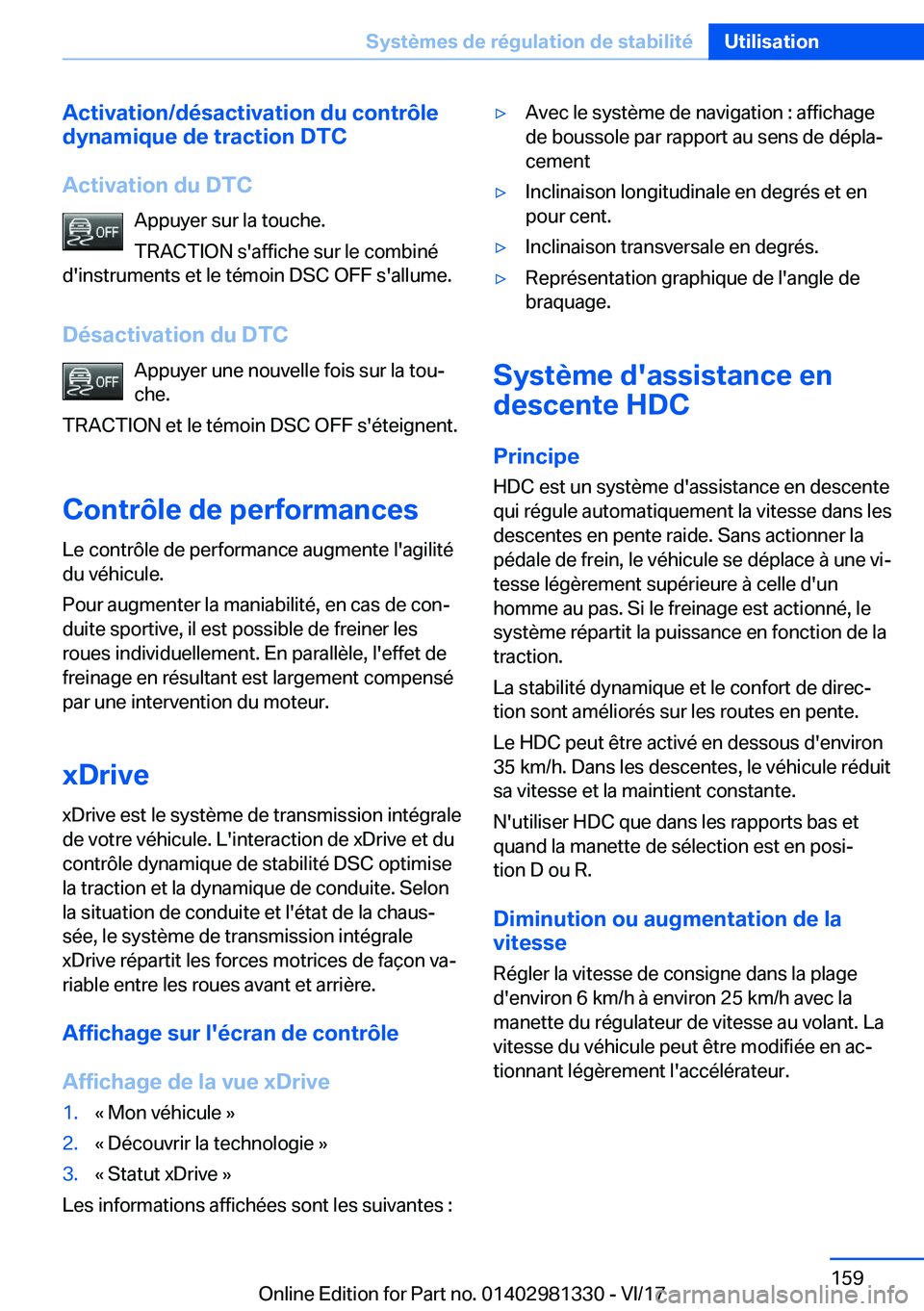 BMW X4 2018  Notices Demploi (in French) �A�c�t�i�v�a�t�i�o�n�/�d�é�s�a�c�t�i�v�a�t�i�o�n��d�u��c�o�n�t�r�